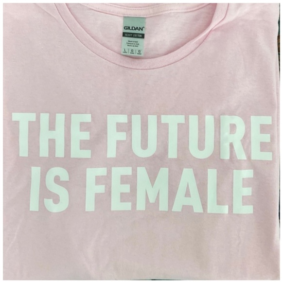 GILDAN Women’s Express Tee “The Future is Female” Pink Short Sleeve Larg… - Picture 3 of 3